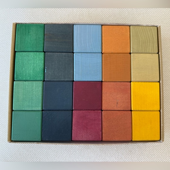 Raduga Grez Wooden Earth Tone Blocks 20 Count Minimalistic Original Box - Picture 4 of 6
